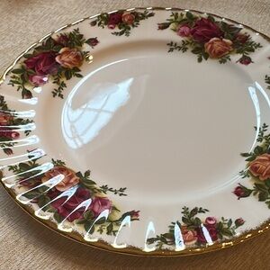 Royal Albert Old Country Roses China - 6” dessert plates. 8 total